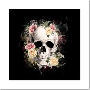 Sage Tribe Skull With roses Posters and Art